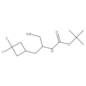 tert-butyl N-[1-amino-3-(3,3-difluorocyclobutyl)propan-2-yl]carbamate结构式