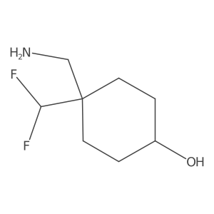 4-(Aminomethyl)-4-(difluoromethyl)cyclohexan-1-ol结构式