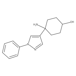 4-amino-4-(1-phenyl-1H-pyrazol-4-yl)cyclohexan-1-ol结构式