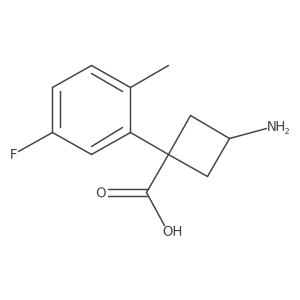 3-Amino-1-(5-fluoro-2-methylphenyl)cyclobutane-1-carboxylic acid结构式