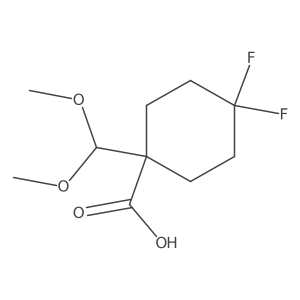 1-(Dimethoxymethyl)-4,4-difluorocyclohexane-1-carboxylic acid Structure