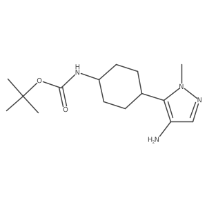tert-butyl N-[4-(4-amino-1-methyl-1H-pyrazol-5-yl)cyclohexyl]carbamate结构式