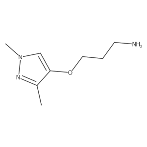 3-[(1,3-dimethyl-1H-pyrazol-4-yl)oxy]propan-1-amine结构式