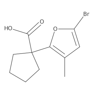 1-(5-Bromo-3-methylfuran-2-yl)cyclopentane-1-carboxylic acid Structure