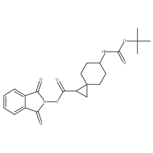 1,3-dioxo-2,3-dihydro-1H-isoindol-2-yl 6-{[(tert-butoxy)carbonyl]amino}spiro[2.5]octane-1-carboxylate结构式