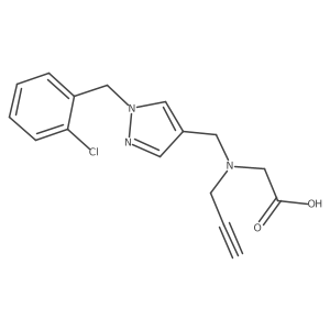 2-[[1-[(2-Chlorophenyl)methyl]pyrazol-4-yl]methyl-prop-2-ynylamino]acetic acid结构式