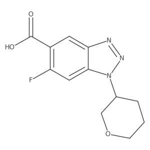 6-fluoro-1-(oxan-3-yl)-1H-1,2,3-benzotriazole-5-carboxylic acid Structure