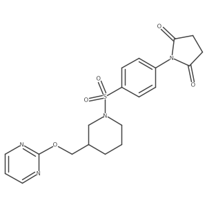 1-[4-({3-[(Pyrimidin-2-yloxy)methyl]piperidin-1-yl}sulfonyl)phenyl]pyrrolidine-2,5-dione结构式