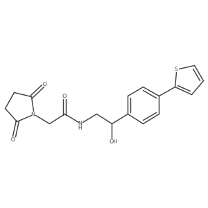 2-(2,5-dioxopyrrolidin-1-yl)-N-{2-hydroxy-2-[4-(thiophen-2-yl)phenyl]ethyl}acetamide Structure