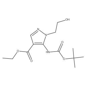 ethyl 5-{[(tert-butoxy)carbonyl]amino}-1-(2-hydroxyethyl)-1H-pyrazole-4-carboxylate结构式
