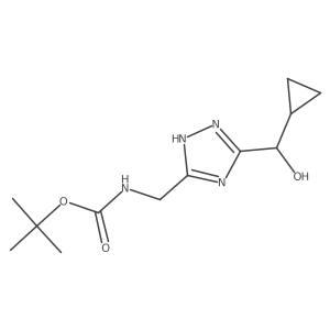 tert-butyl N-({3-[cyclopropyl(hydroxy)methyl]-1H-1,2,4-triazol-5-yl}methyl)carbamate结构式