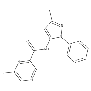 6-methyl-N-(3-methyl-1-phenyl-1H-pyrazol-5-yl)pyrazine-2-carboxamide结构式