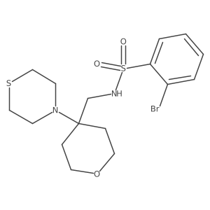 2-bromo-N-{[4-(thiomorpholin-4-yl)oxan-4-yl]methyl}benzene-1-sulfonamide结构式