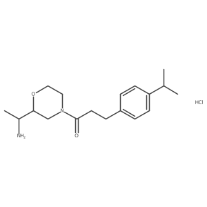 1-[2-(1-Aminoethyl)morpholin-4-yl]-3-(4-propan-2-ylphenyl)propan-1-one;hydrochloride结构式