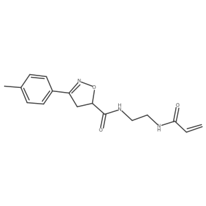 N-(2-{[3-(4-methylphenyl)-4,5-dihydro-1,2-oxazol-5-yl]formamido}ethyl)prop-2-enamide Structure