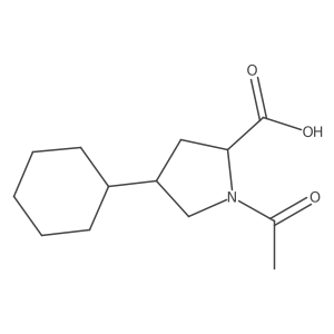 1-Acetyl-4-cyclohexylpyrrolidine-2-carboxylic acid结构式