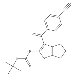 tert-butyl N-[3-(4-cyanobenzoyl)-4H,5H,6H-cyclopenta[b]thiophen-2-yl]carbamate结构式