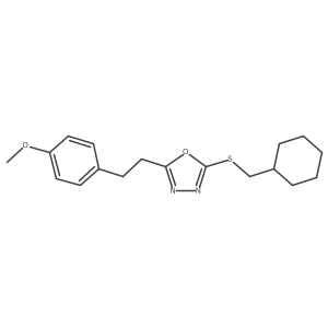 2-[(Cyclohexylmethyl)sulfanyl]-5-[2-(4-methoxyphenyl)ethyl]-1,3,4-oxadiazole结构式