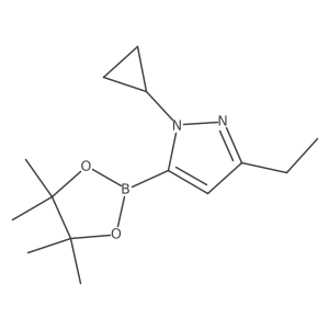 1-Cyclopropyl-3-ethyl-5-(4,4,5,5-tetramethyl-1,3,2-dioxaborolan-2-yl)-1H-pyrazole Structure