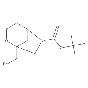 Tert-butyl 1-(bromomethyl)-2-oxa-6-azabicyclo[3.2.1]octane-6-carboxylate结构式