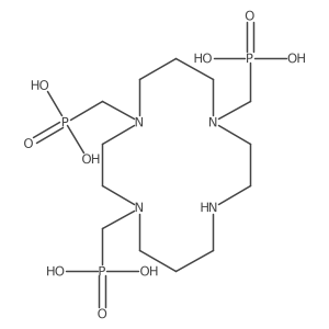 ((4-(Phosphonomethyl)-1,4,8,11-tetraazacyclotetradecane-1,8-diyl)bis(methylene))bis(phosphonic acid)结构式