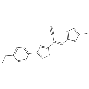 (Z)-2-(4-(4-ethylphenyl)thiazol-2-yl)-3-(5-methylfuran-2-yl)acrylonitrile Structure
