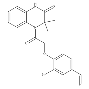 3-bromo-4-[2-(2,2-dimethyl-3-oxo-4H-quinoxalin-1-yl)-2-oxoethoxy]benzaldehyde结构式