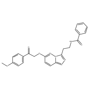 N-[2-[6-[2-(4-methoxyphenyl)-2-oxo-ethyl]sulfanyl-[1,2,4]triazolo[4,3-b]pyridazin-3-yl]ethyl]benzamide Structure