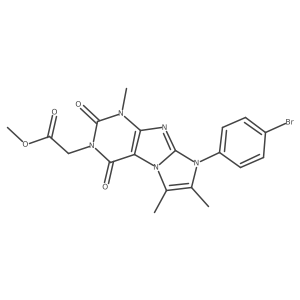 methyl 2-(8-(4-bromophenyl)-1,6,7-trimethyl-2,4-dioxo-1H-imidazo[2,1-f]purin-3(2H,4H,8H)-yl)acetate Structure