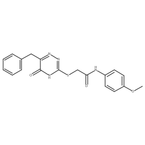 2-[(6-benzyl-5-oxo-4,5-dihydro-1,2,4-triazin-3-yl)sulfanyl]-N-(4-methoxyphenyl)acetamide Structure
