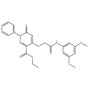 Ethyl 4-(2-((3,5-dimethoxyphenyl)amino)-2-oxoethoxy)-6-oxo-1-phenyl-1,6-dihydropyridazine-3-carboxylate结构式
