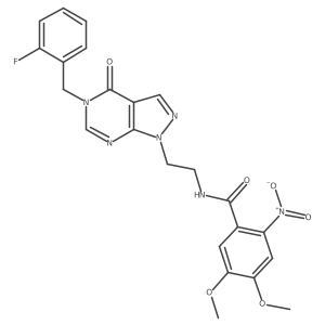 N-(2-(5-(2-fluorobenzyl)-4-oxo-4,5-dihydro-1H-pyrazolo[3,4-d]pyrimidin-1-yl)ethyl)-4,5-dimethoxy-2-nitrobenzamide Structure