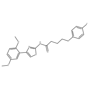 N-(4-(2,5-dimethoxyphenyl)thiazol-2-yl)-4-((4-fluorophenyl)thio)butanamide Structure