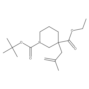 3-Ethyl 1-tert-butyl 3-(2-methylprop-2-en-1-yl)piperidine-1,3-dicarboxylate Structure