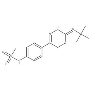 N-[4-[2-[(1,1-Dimethylethyl)amino]-4H-1,3,4-thiadiazin-5(6H)-ylidene]-2,5-cyclohexadien-1-ylidene]methanesulfonamide Structure