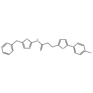 N-(5-benzyl-1,3-oxazol-2-yl)-3-[5-(4-chlorophenyl)furan-2-yl]propanamide结构式