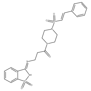 3-({3-Oxo-3-[4-(2-phenylethenesulfonyl)piperazin-1-yl]propyl}amino)-1lambda6,2-benzothiazole-1,1-dione结构式
