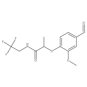 2-(4-formyl-2-methoxyphenoxy)-N-(2,2,2-trifluoroethyl)propanamide结构式