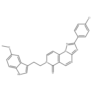2-(4-chlorophenyl)-7-[2-(5-methoxy-1H-indol-3-yl)ethyl]pyrido[3,4-e][1,2,4]triazolo[1,5-a]pyrimidin-6(7H)-one结构式