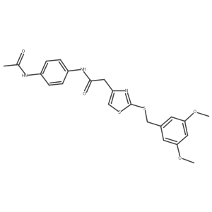 N-(4-acetamidophenyl)-2-(2-((3,5-dimethoxybenzyl)thio)thiazol-4-yl)acetamide Structure