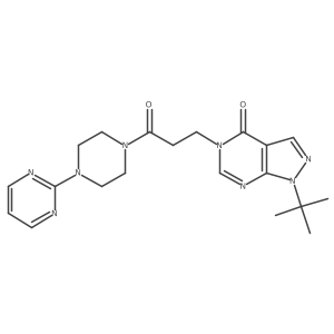 1-(tert-butyl)-5-(3-oxo-3-(4-(pyrimidin-2-yl)piperazin-1-yl)propyl)-1H-pyrazolo[3,4-d]pyrimidin-4(5H)-one Structure