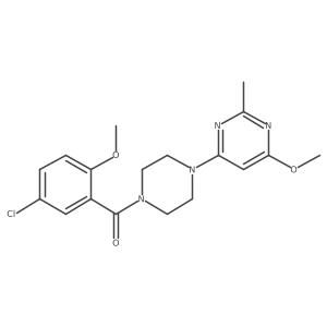 (5-Chloro-2-methoxyphenyl)(4-(6-methoxy-2-methylpyrimidin-4-yl)piperazin-1-yl)methanone Structure