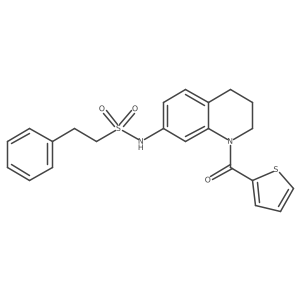 2-phenyl-N-[1-(thiophene-2-carbonyl)-1,2,3,4-tetrahydroquinolin-7-yl]ethane-1-sulfonamide Structure