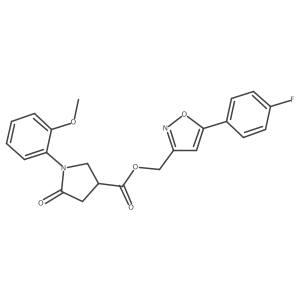 (5-(4-Fluorophenyl)isoxazol-3-yl)methyl 1-(2-methoxyphenyl)-5-oxopyrrolidine-3-carboxylate Structure
