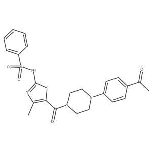 Benzenesulfonamide, N-[5-[[4-(4-acetylphenyl)-1-piperazinyl]carbonyl]-4-methyl-2-thiazolyl]-结构式