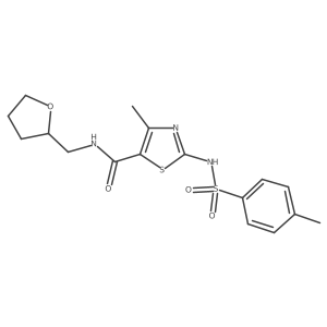 5-Thiazolecarboxamide, 4-methyl-2-[[(4-methylphenyl)sulfonyl]amino]-N-[(tetrahydro-2-furanyl)methyl]- Structure
