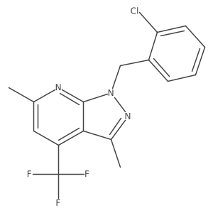1-(2-Chlorobenzyl)-3,6-dimethyl-4-(trifluoromethyl)-1H-pyrazolo[3,4-B]pyridine结构式