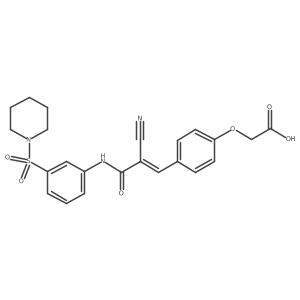 2-[4-(2-Cyano-2-{[3-(piperidine-1-sulfonyl)phenyl]carbamoyl}eth-1-en-1-yl)phenoxy]acetic acid结构式