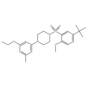 4-(4-((5-(Tert-butyl)-2-methoxyphenyl)sulfonyl)piperazin-1-yl)-6-ethoxy-2-methylpyrimidine Structure