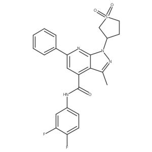 N-(3,4-difluorophenyl)-1-(1,1-dioxidotetrahydrothiophen-3-yl)-3-methyl-6-phenyl-1H-pyrazolo[3,4-b]pyridine-4-carboxamide Structure